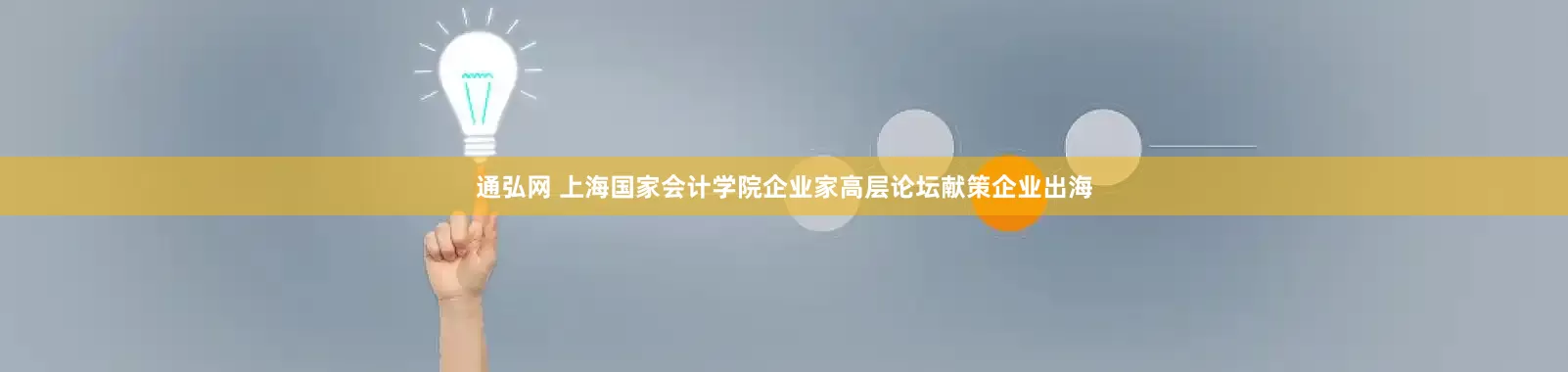 通弘网 上海国家会计学院企业家高层论坛献策企业出海