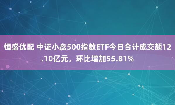 恒盛优配 中证小盘500指数ETF今日合计成交额12.10亿元，环比增加55.81%